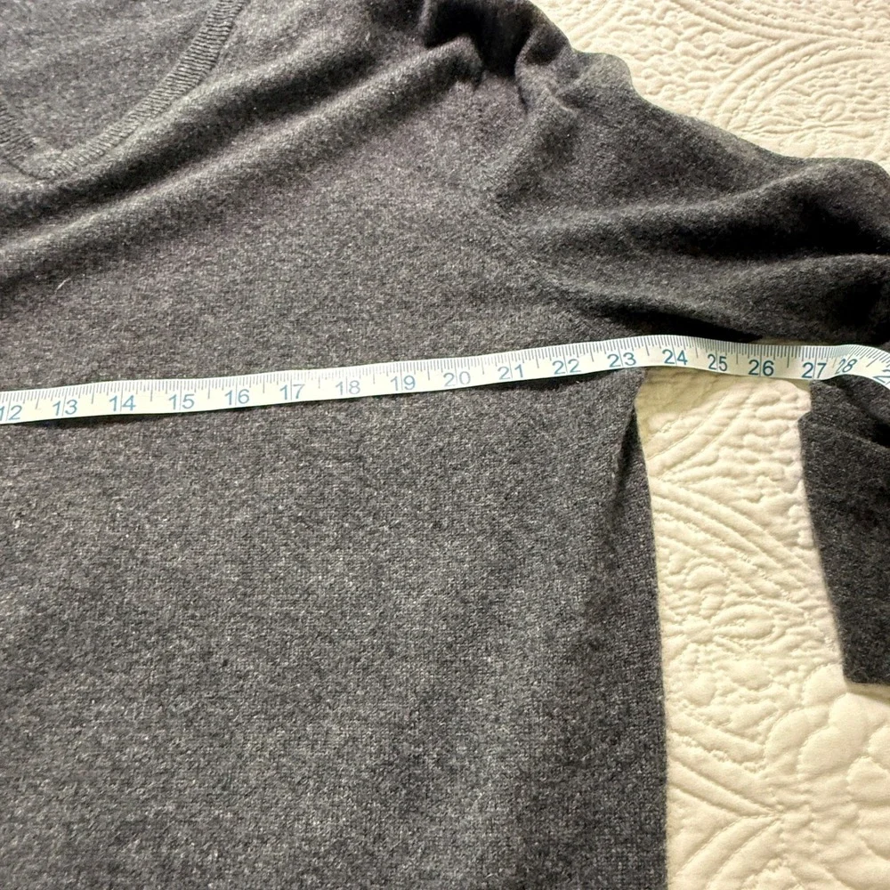 Club Room 100% Cashmere V-Neck Sweater Mens XL Heather Gray Luxury‎ Preppy